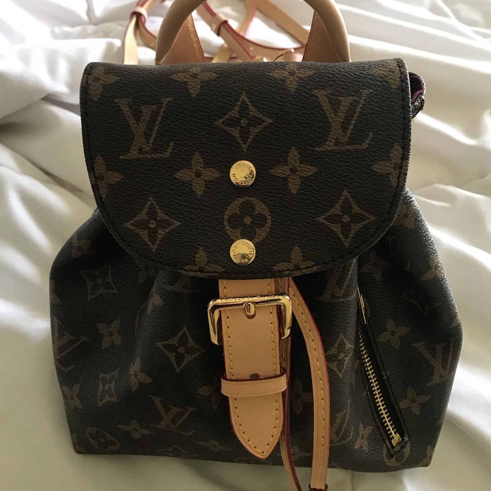 Mini LV leather backpack